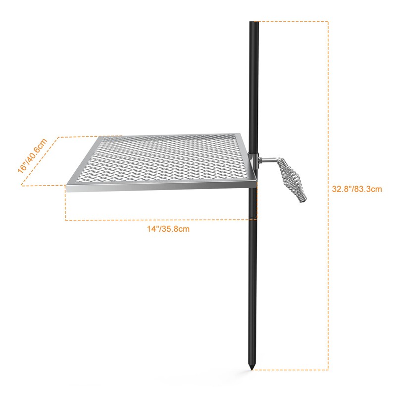 only fire Swivel Campfire Grill Adjustable Open Fire Grill Grate,