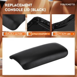 Youxmoto Center Console Lid Fit for Honda Civic 2006 2007 2008 2009 2010 2011; Black Armrest Cover PU Leather and ABS Back Plate