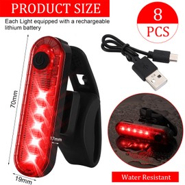 Treela 8 Pcs Kayak Navigation Lights Battery Boat Stern Lights Waterproof LED Navigation Light for Night Boats Marine Safety Light for Pontoon Boat, Dinghy Flashing Mode(Red, Green, White)
