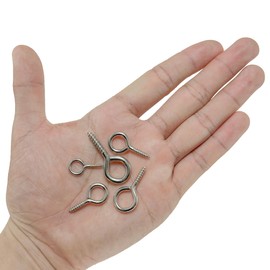 110 PCS Self Tapping Eye Screw Hooks Eye Bolts with 5 Mixed Size Screw-in Hooks Kit (Silver)