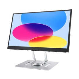 UPERFECT Portable Monitor Stand, Adjustable Laptop Stand with 360 Rotating Base, Ergonomic Laptop Riser for Desk, Heavy Duty Aluminum Stand for 7-22 Inch Monitor/Laptops/Tablet, Silver