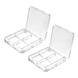 Gatuida 2PCS Empty Eyeshadow Container Transparent Makeup Pallet for DIY Eye Shadow Storage for Women for Makeup Beginners and Enthusiasts