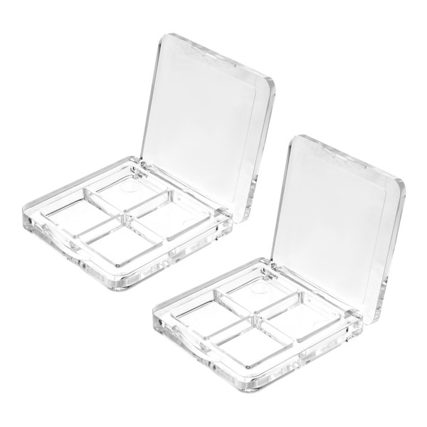 Gatuida 2PCS Empty Eyeshadow Container Transparent Makeup Pallet for DIY