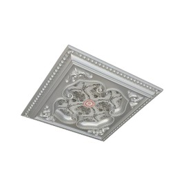AFD Home Four-Leaf Clover Square Chandelier Ceiling Medallion and Fan Medallion, 24 Inches, Silver