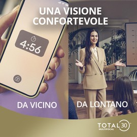 TOTAL30 Multifocal Monthly Lenses, Pack of 6, BC 8.4 mm, DIA 14.2 mm, ADD Low, -06.50 Dioptres