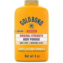 Gold Bond Polvo medicado para pies, 4 onzas (sin talcos)                                                                                              