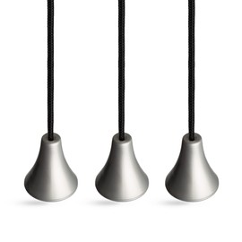 sleeklight Bathroom Light or Ceiling Switch Light Pull Cord String in Contemporary Metallic Silver Acorn and Connector with Jet Black Cord