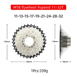 CYSKY 9 Speed Cassette 11-32T Cassette Suitable for Mountain Bike, Road Bike, MTB, BMX (Lightweight) (11-32T)