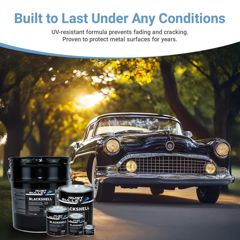 RUST BULLET BlackShell Gloss Black Rust Inhibitor 1 Pint, Preventive