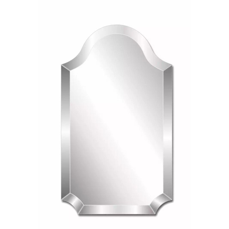 Pro Safe Glass Frameless 24" x 36" Arched Scallop Mirror