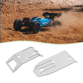 Create idea 2pcs Stainless Steel Front + Rear Chassis Guards Plate Skid Plate Protection Plate Compatible with Arrma 1/18 Typhon Grom Upgrade Parts