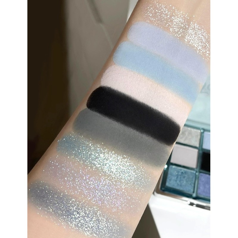 happykau Eyeshadow Palette, 9 Colors, Eyeshadow Cosmetics, Eye Makeup, Glitter,