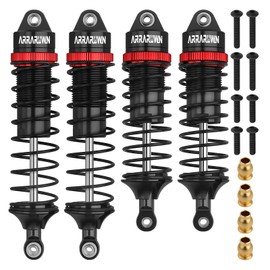 RC Car Shocks Set 4PCS Update Parts Compatible with 1:10 Scale Trax Slash/Rustler/Stampede/Hoss VXL 4x4 2WD Front & Rear Shock Absorber Damper Assembled Replacement Parts #5862 (Black)