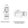 CNLINKO 4 Pin Power Industrial Circular Connector, Male Plug &