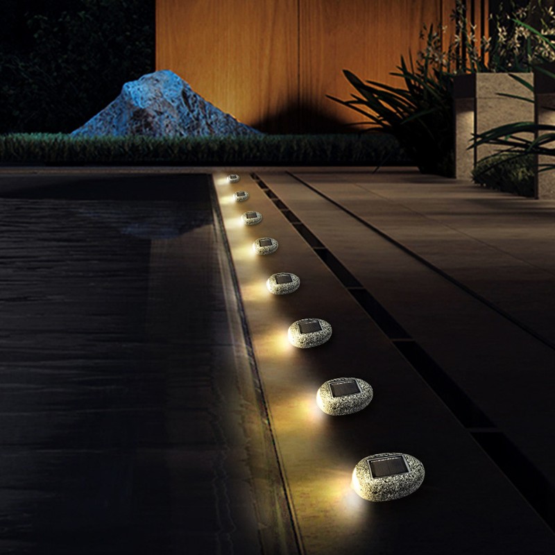 Outdoor Solar Power Waterproof Lights Imitation Stone Lamp Garden Lawn
