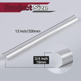 4 Pieces 3/4" Diameter Round Aluminum Rod,Long 13" 6061 Aluminum Round Bar,T6511 Solid Extruded,0.75" Diameter,for DIY Craft (3/4x13 inch, 4)