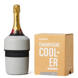 Huski Champagne Chiller | NEW | Award-Winning Iceless Design with Detachable Bottle Stopper | Keeps Wine Cold up to 6 Hours | Fits most 750ml Champagne, Prosecco & Sparkling Wine Bottles (Stone Grey)