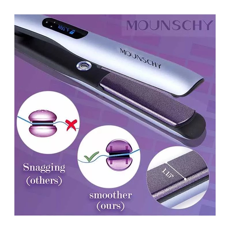 MOUNSCHY Plancha De Pelo Alisadora Profesional Cerámica Mounschy