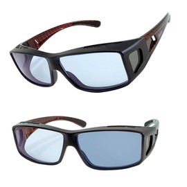 Neo Contrast SC50PHN Dimmable Sunglasses, Night Driving Overglasses, UV Protection, Driving Sunglasses, Made in Japan, Made in Sabae, Hopnik Laboratory, carbon red