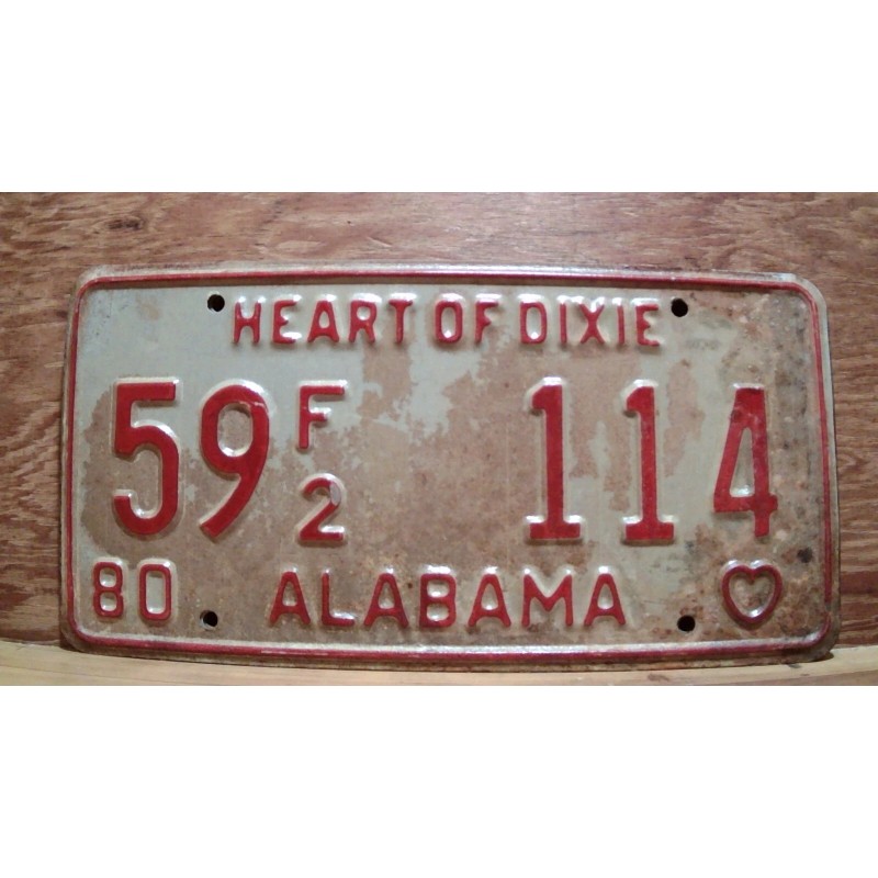 Vintage 1980 ALABAMA License Plate Antique Car Tag