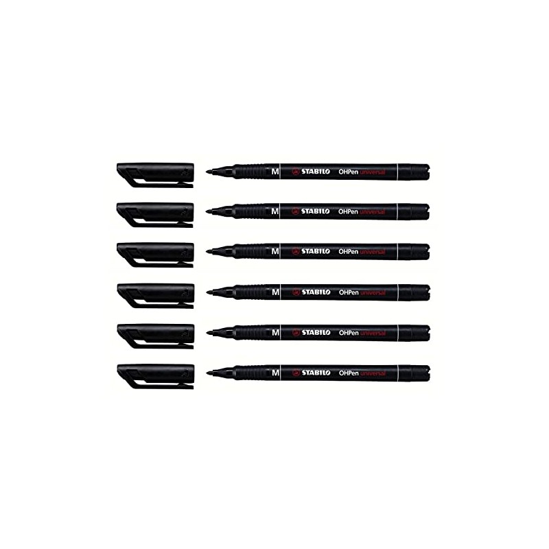 STABILO OHP Permanent Felt-Tip Pens Medium Tip 1 mm Permanent