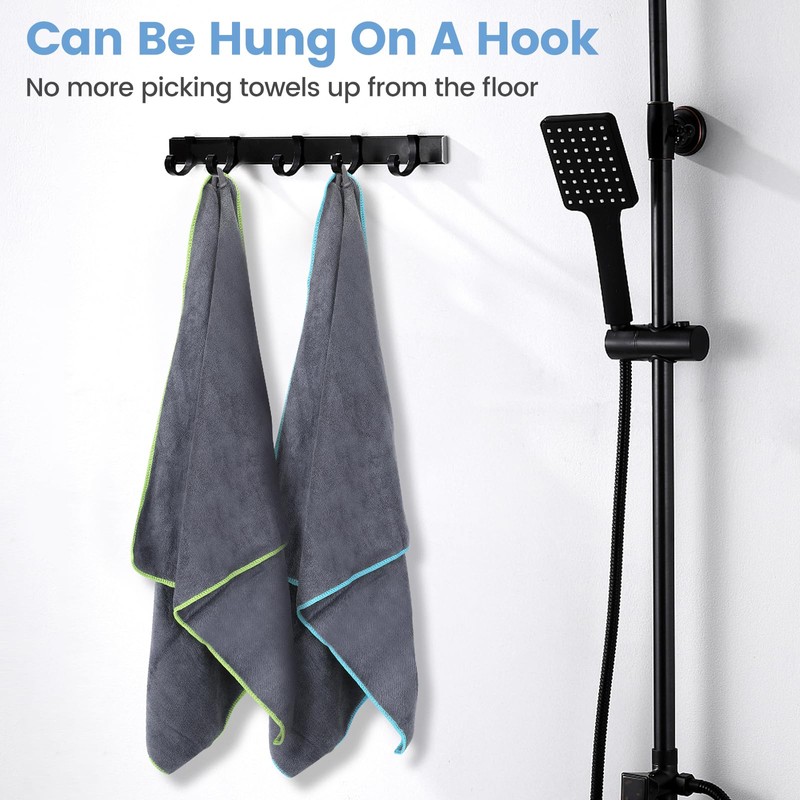 PETTOM 2 pieces dog towel dark grey dark grey