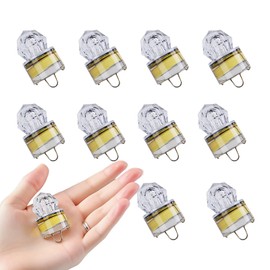 Btanriesl 10PCS LED Diamond Fishing Lights,Underwater Flasher Lures Light,Deep Drop Night Fishing Gear,Waterproof Flashing LED Fishing Lure Water-Activated Fishing Lamp for Saltwater Freshwater Tuna