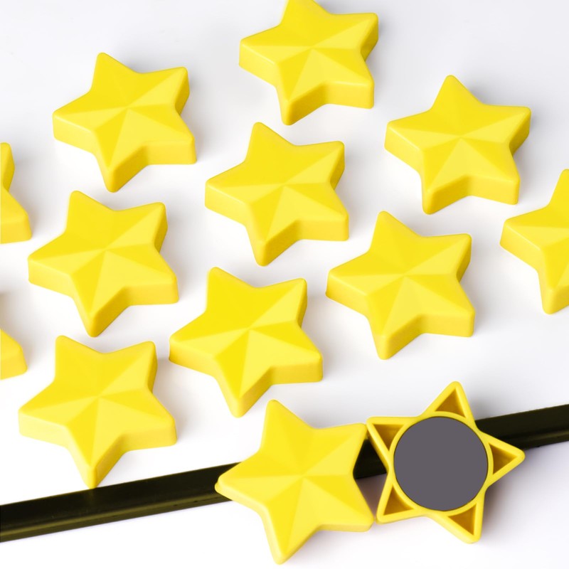 PYJLBX Fridge Magnets, 10 Pack Yellow Star Magnets Heavy Duty