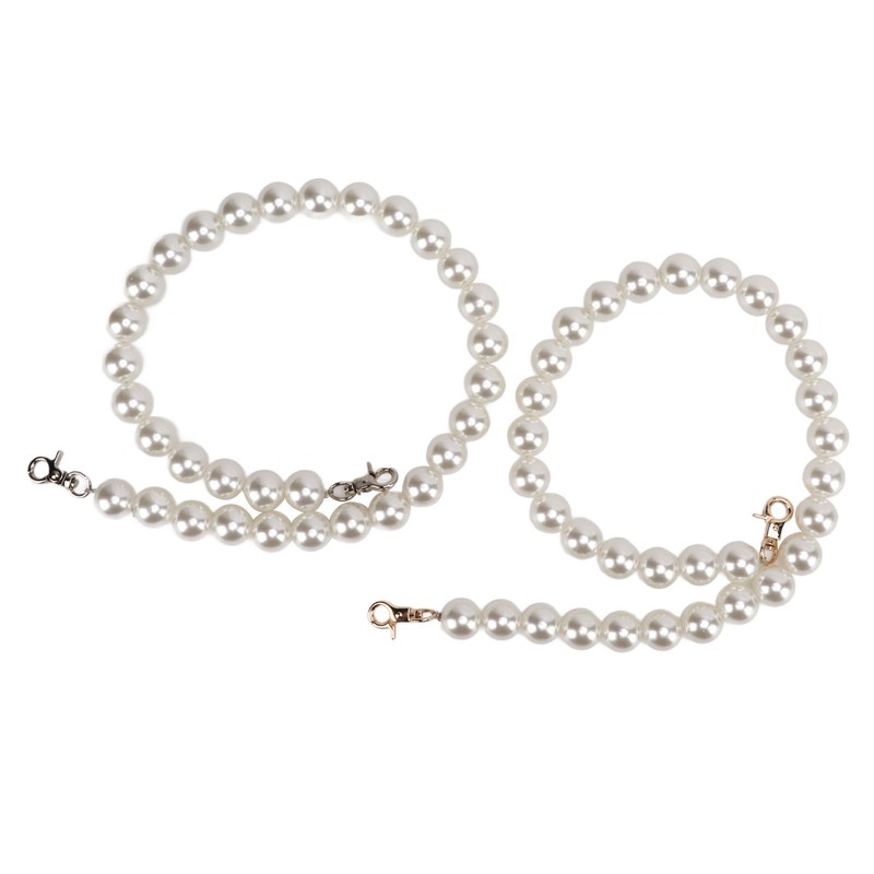 2Pcs Pearl Bead Bag Chain 60cm Workmanship Easily Install Detachable