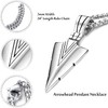 Morfetto 2 Pieces Stainless Steel Pendant Necklace for Men Spearpoint