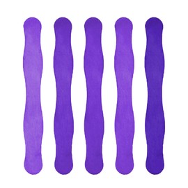 Mandala Crafts Purple Fan Handles for Wedding Programs - 8 Inch Wavy Wooden Sticks for Crafts, Bidding Auction Paddles - 100 Jumbo Popsicle Sticks