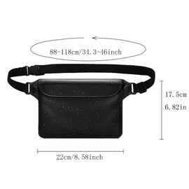 Waterproof Pouch Bag,2 Pcs Waterproof Pouch Bag with Adjustable Waist Strap Universal Waterproof Waist Dry Bag for Beach,Swim,Boating,Kayaking,Hiking,Protect Phone,Camera,Passport,Document From Water