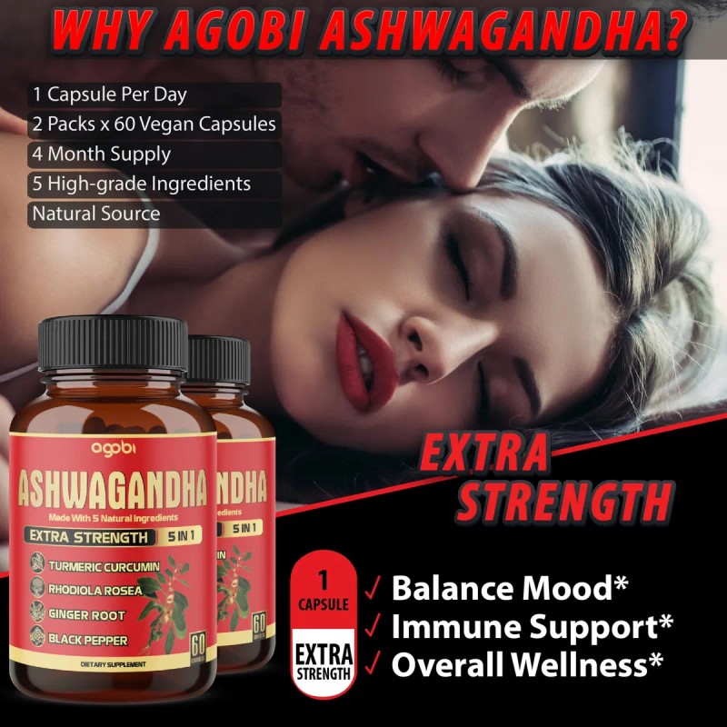 Agobi Ashwagandha Alta Concentración 60 Cápsulas 2 Paquetes