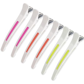 YUNAI 6PCS Hair Sectioning Clips Women, Colorful Crocodile Salon and Home Hair Slides for Styling, White