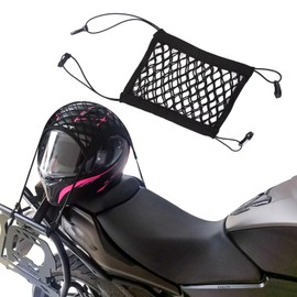 x xotic tech Upgrade Cargo Net for Motorcycle Helmet Storage, 10"X11" Double Layer Bungee Net with Hooks, High-Elastic Luggage Strap Rack Expansion Mesh Pocket Net for Motorbike ATV Trike Cycle
