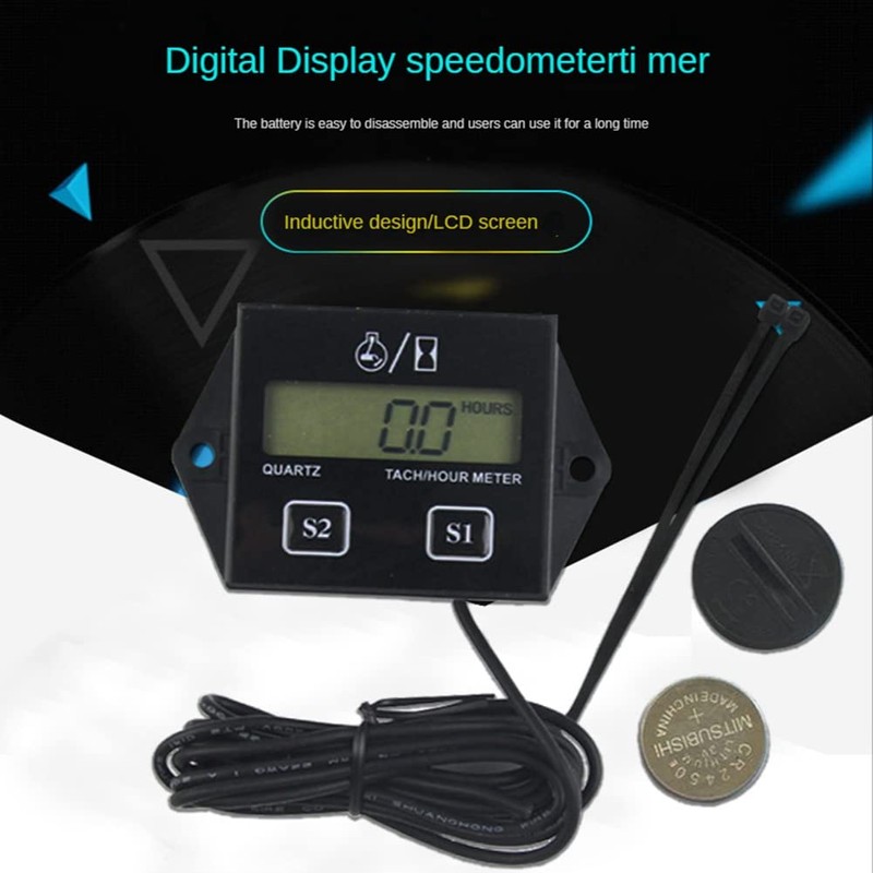 Tuperoymse Digital Display Tachometer Gauge Inductive Car Stroke Engine LCD