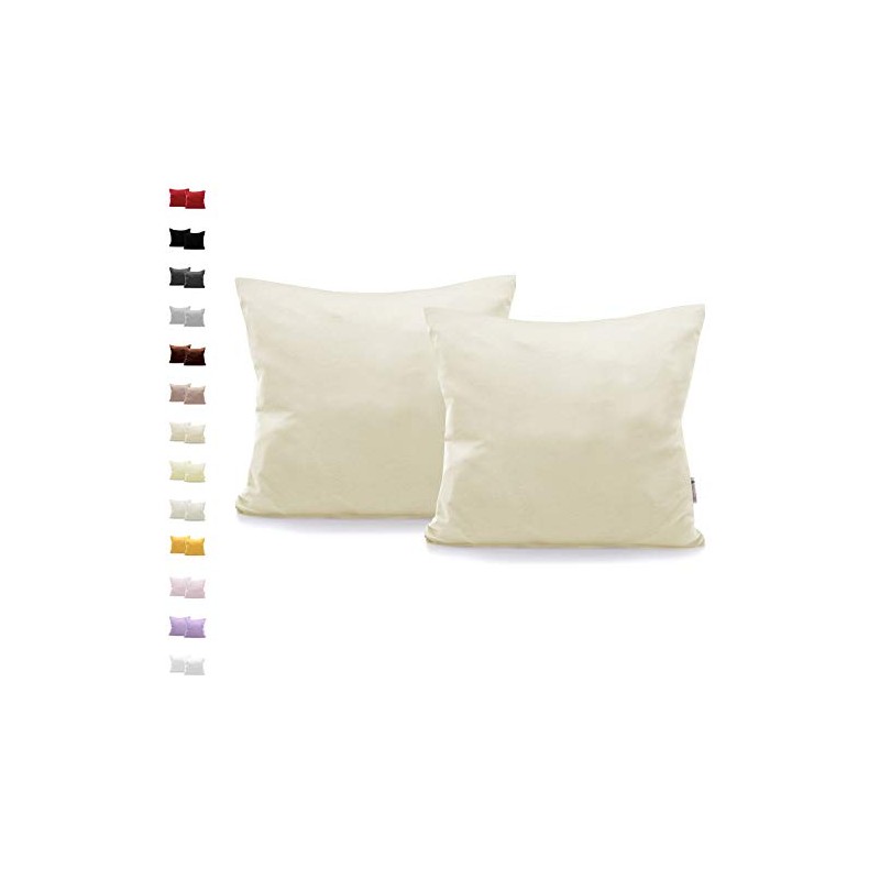 DecoKing 2 Pillowcases 40 x 40 cm Jersey Cotton Zip