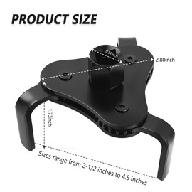 carleef Adjustable Oil Filter Wrench Tool,3 Jaw 2 Way Oil Filter Remover Tool from 2-1/2 Inch to 4.5 Inch,Universal Car Accessories Oil Filter Tool for Most Cars Trucks (Black)