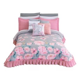 Colchas Concord Colcha Matrimonial Jully Rosa C/cojín Colchas Concord