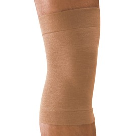MANIFATTURA BERNINA Elan 2008 - Elastic Tubular Thermal Knee Pads Made of Merino Wool and Angora Wool - Knee Warmers Pack of 2, beige