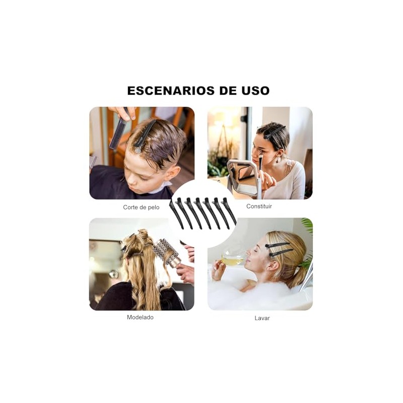 12 Piezas Pinzas Pelo Peluqueria