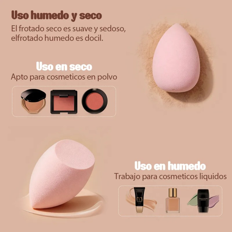 8kit De Esponja Para Maquillaje Con Brochas Kabuki Para Base