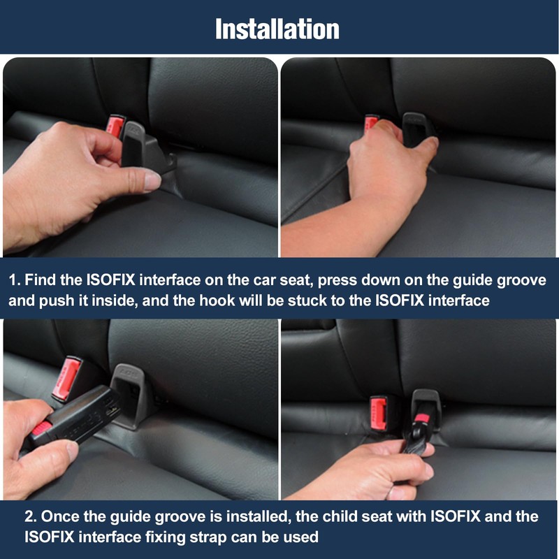JHKLS ISOFIX Interface Belt Latch Guide, 2 Pcs Car Seat