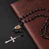 12 PCS Our Lady Of Guadalupe Black Bead Scented Rosaries