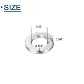 sourcing map 1/4" Split Lock Washer, 100Pcs 304 Stainless Steel Spring Lock Washers Metal Split Ring Washer for Screw Bolts Machinery