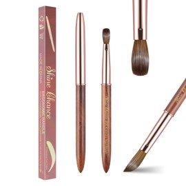 Acrylic Nail Art Brush Size 08, 100% Pure Kolinsky Hair Oval Nail Brush for Acrylic Application, Professional Nail Extension Manicure Tool Wooden Handle Nail Drawing Pen for DIY Home Salon