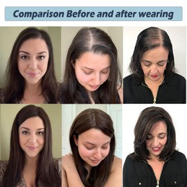 SEA SINGING Hair Toppers for Women Real Human Hair Toppers for Women with Thinning Hair Remy Toppers Hair Pieces for Women Human Hair clip on 100% Human Hair Toppers (10inch, HL-6#)