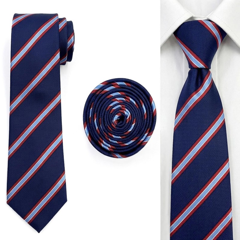 S&W SHLAX&WING Men's Necktie for Suit Jacket Classic 147cm Blue