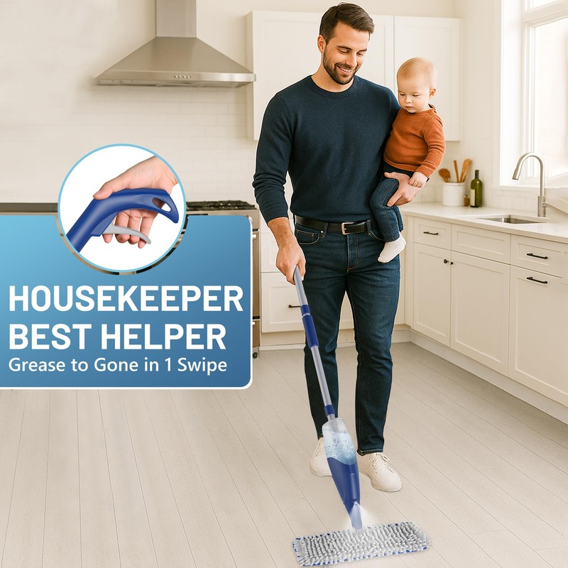 Papclean Spray Mops for Floor Cleaning: Double Sided Wet Dry