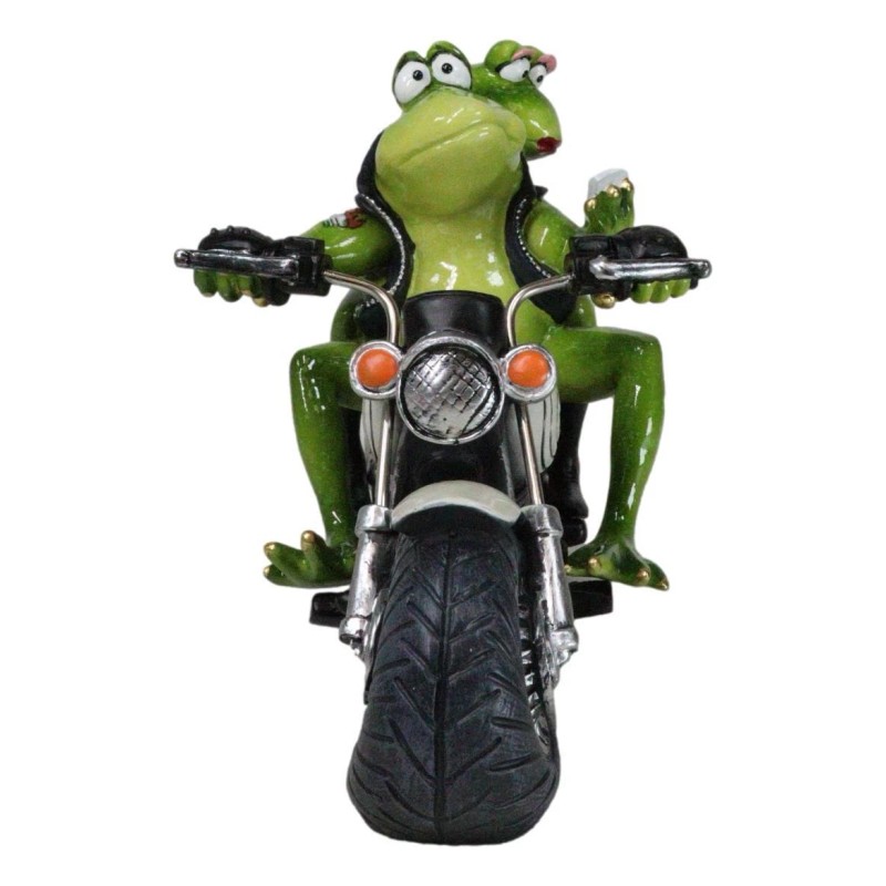 All American Biker Frogs Couple Taking Selfie On Chopper Motorcycle